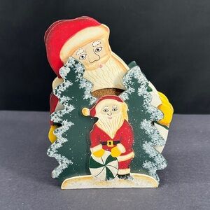 Santa Beach Ball Coaster Holder and 4 Coasters with Santa Holding a Beach Ball